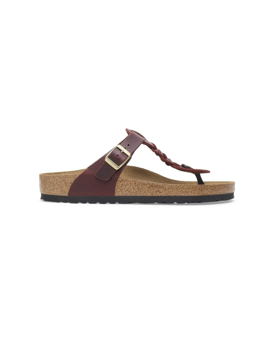 BIRKENSTOCK GIZEH BRAIDED ZINFANDEL OILED LEATHER 