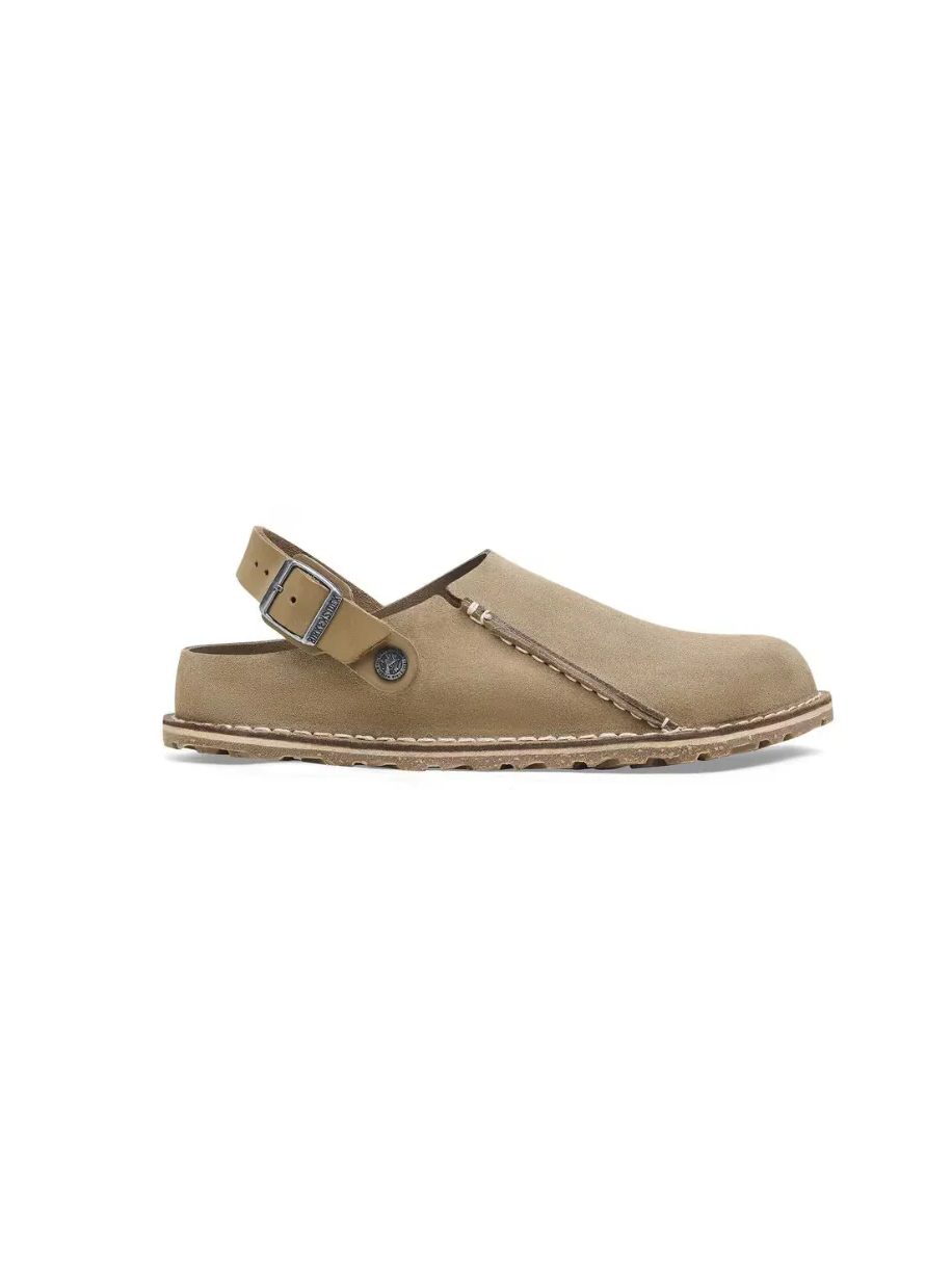 BIRKENSTOCK LUTRY PREMIUM SUEDE LEATHER CLOG GRAY TAUPE