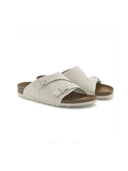 BIRKENSTOCK ZURICH ANTIQUE WHITE SUEDE LEATHER 