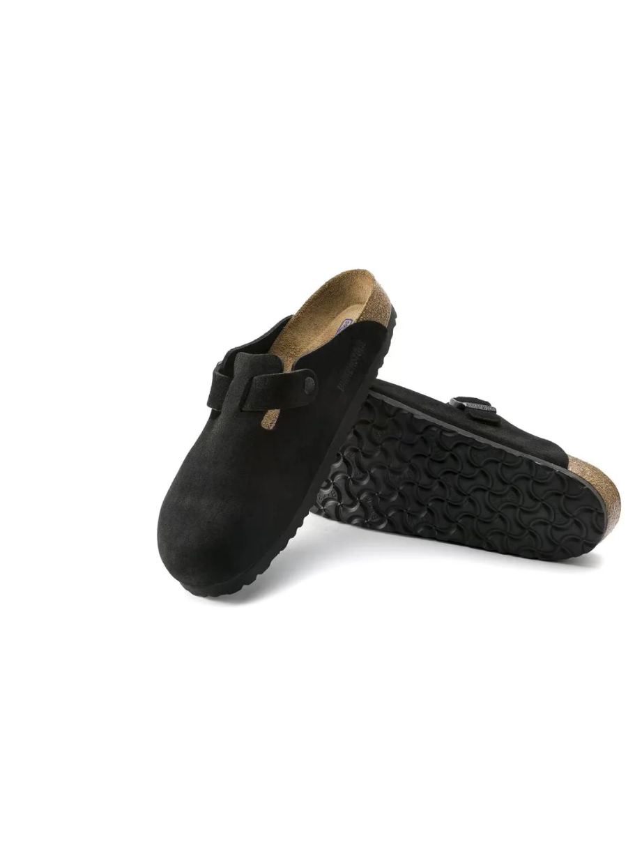 BIRKENSTOCK BOSTON SFB BLACK SUEDE LEATHER 