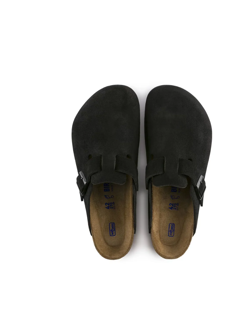 BIRKENSTOCK BOSTON SFB BLACK SUEDE LEATHER 
