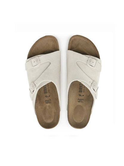 BIRKENSTOCK ZURICH ANTIQUE WHITE SUEDE LEATHER