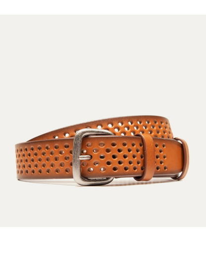 WILL PERFORATED JEAN BELT TAN