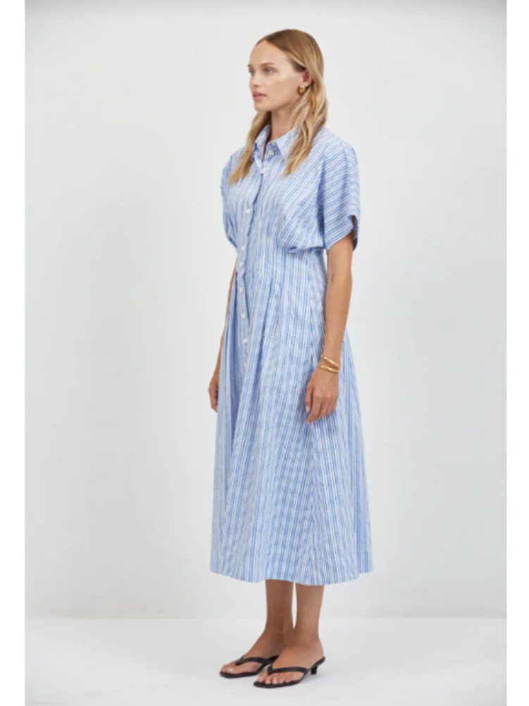 A.REN ASTER STRIPED SHIRTDRESS BLUE 