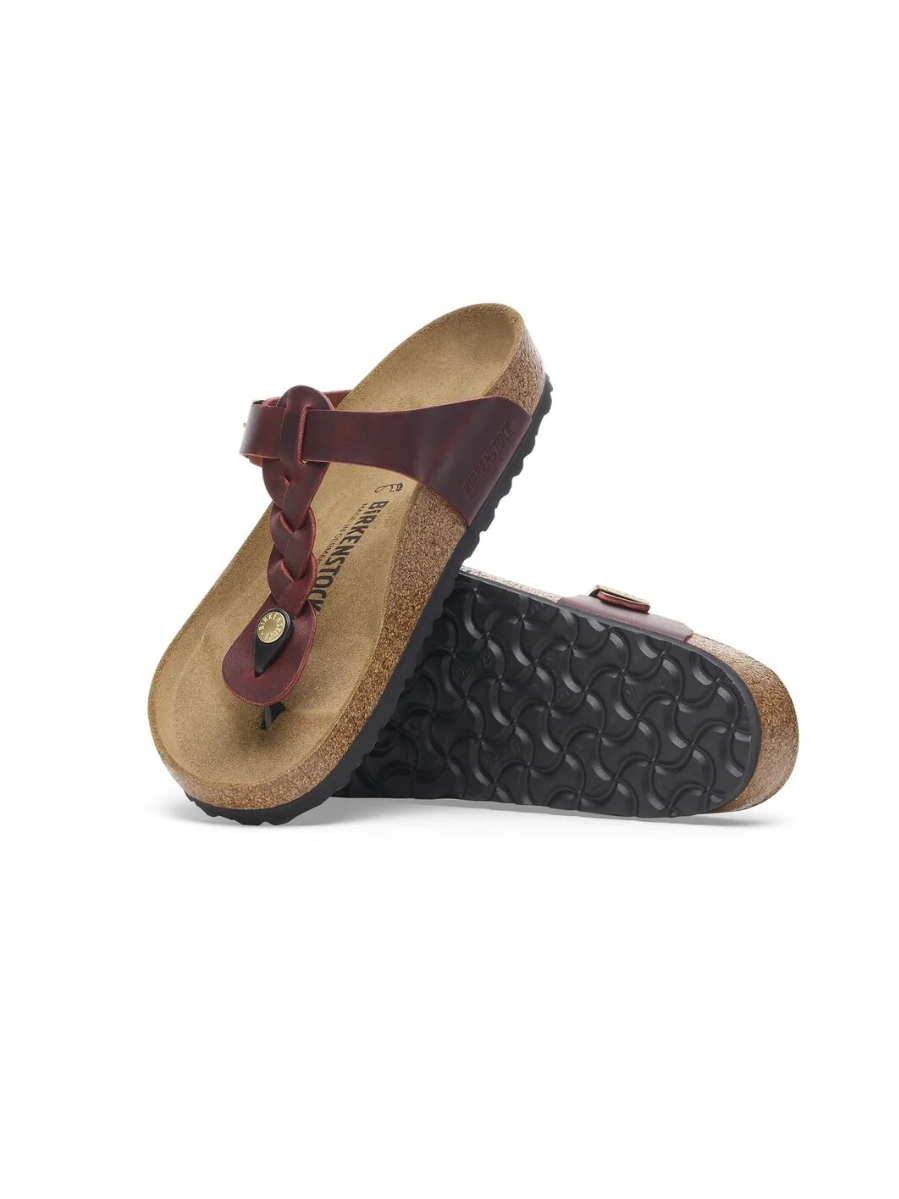 BIRKENSTOCK GIZEH BRAIDED ZINFANDEL OILED LEATHER 