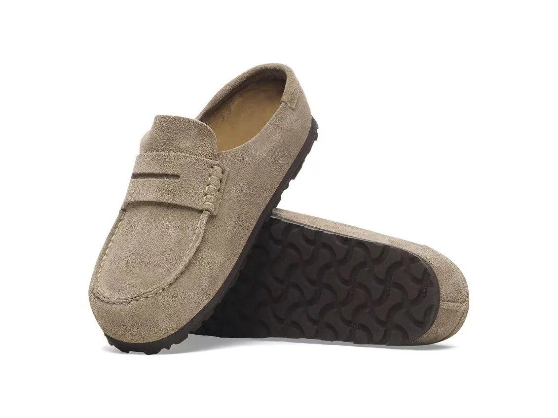 BIRKENSTOCK NAPLES WRAPPED SUEDE LEATHER TAUPE 