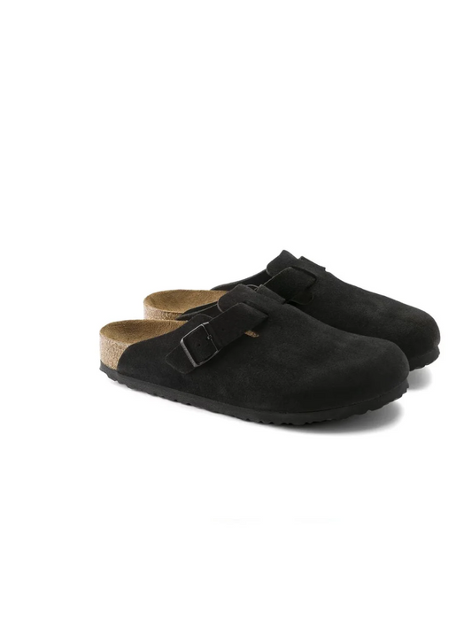BIRKENSTOCK BOSTON SFB BLACK SUEDE LEATHER 