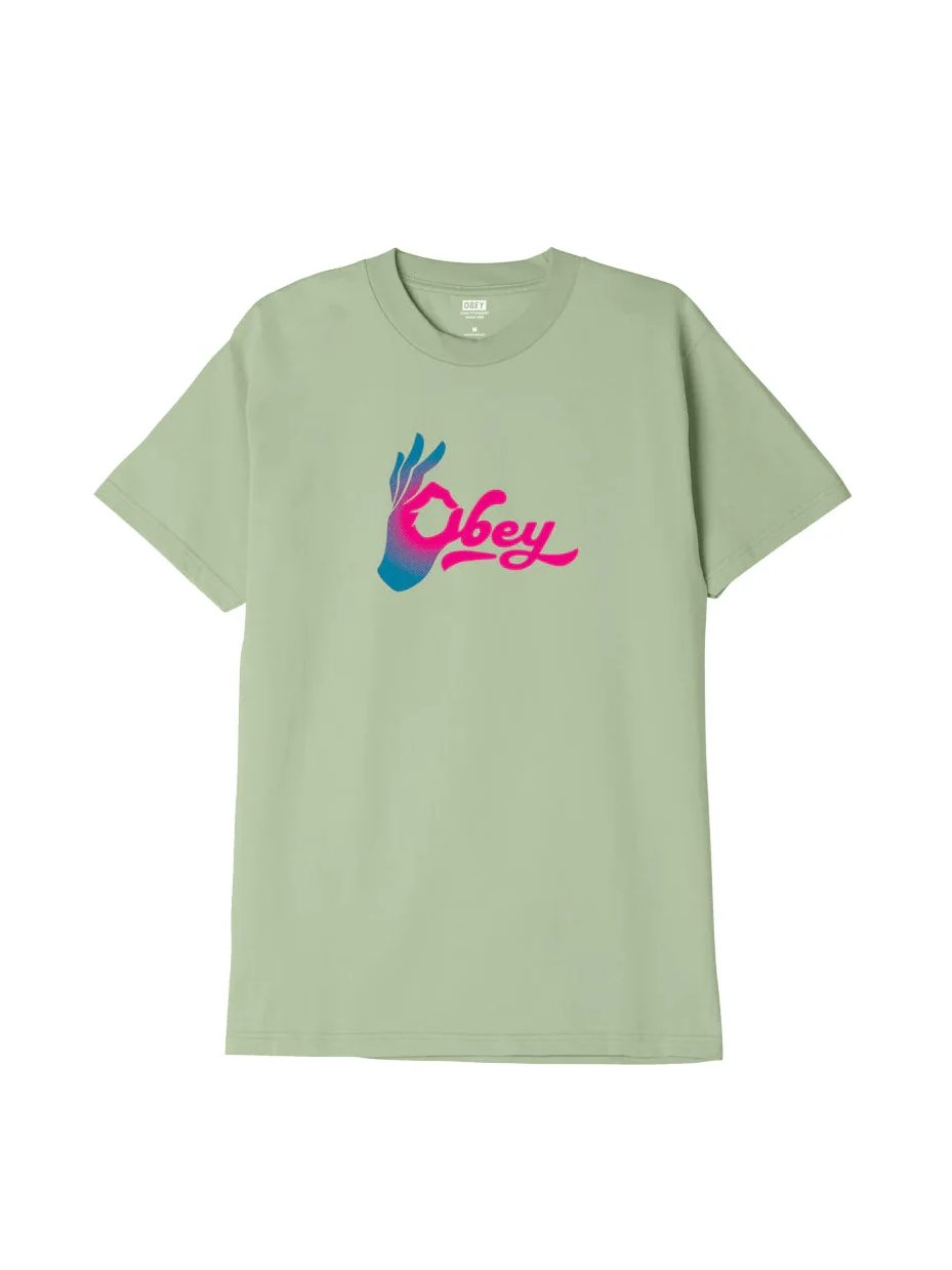 OBEY OKAY T-SHIRT CUCUMBER