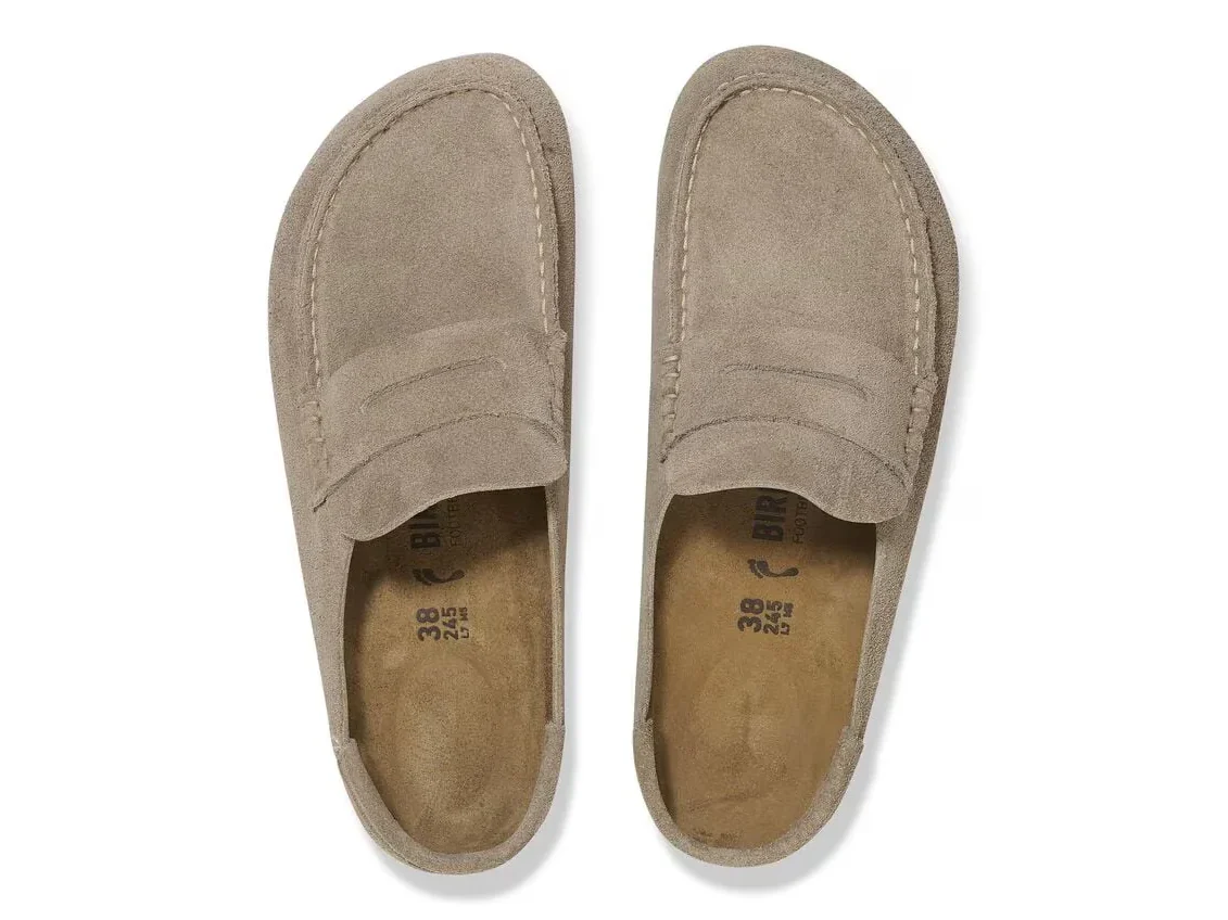 BIRKENSTOCK NAPLES WRAPPED SUEDE LEATHER TAUPE 