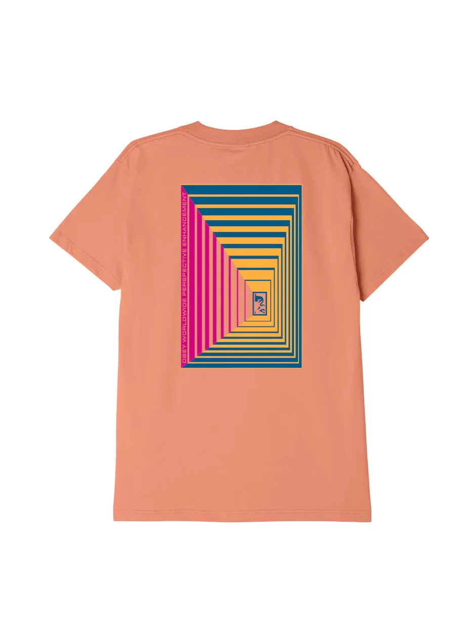 OBEY OP PERSPECTIVE T-SHIRT CORAL