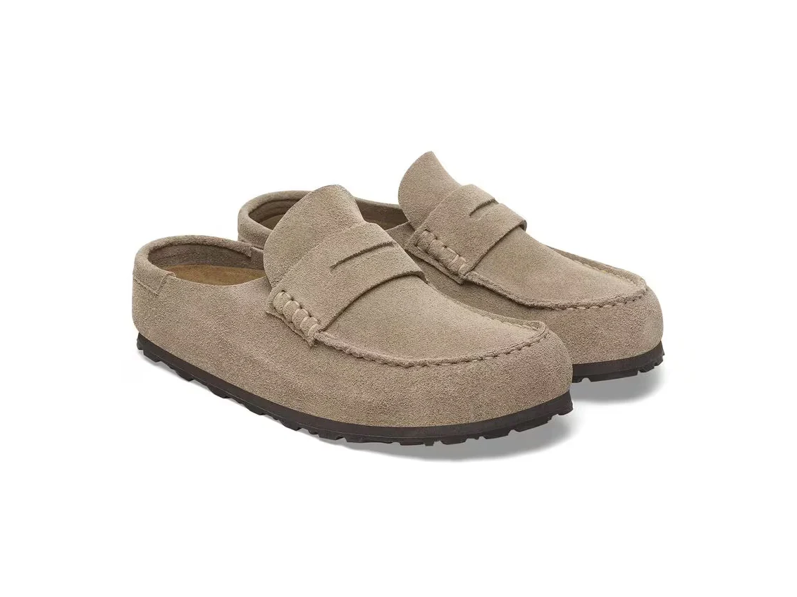 BIRKENSTOCK NAPLES WRAPPED SUEDE LEATHER TAUPE 