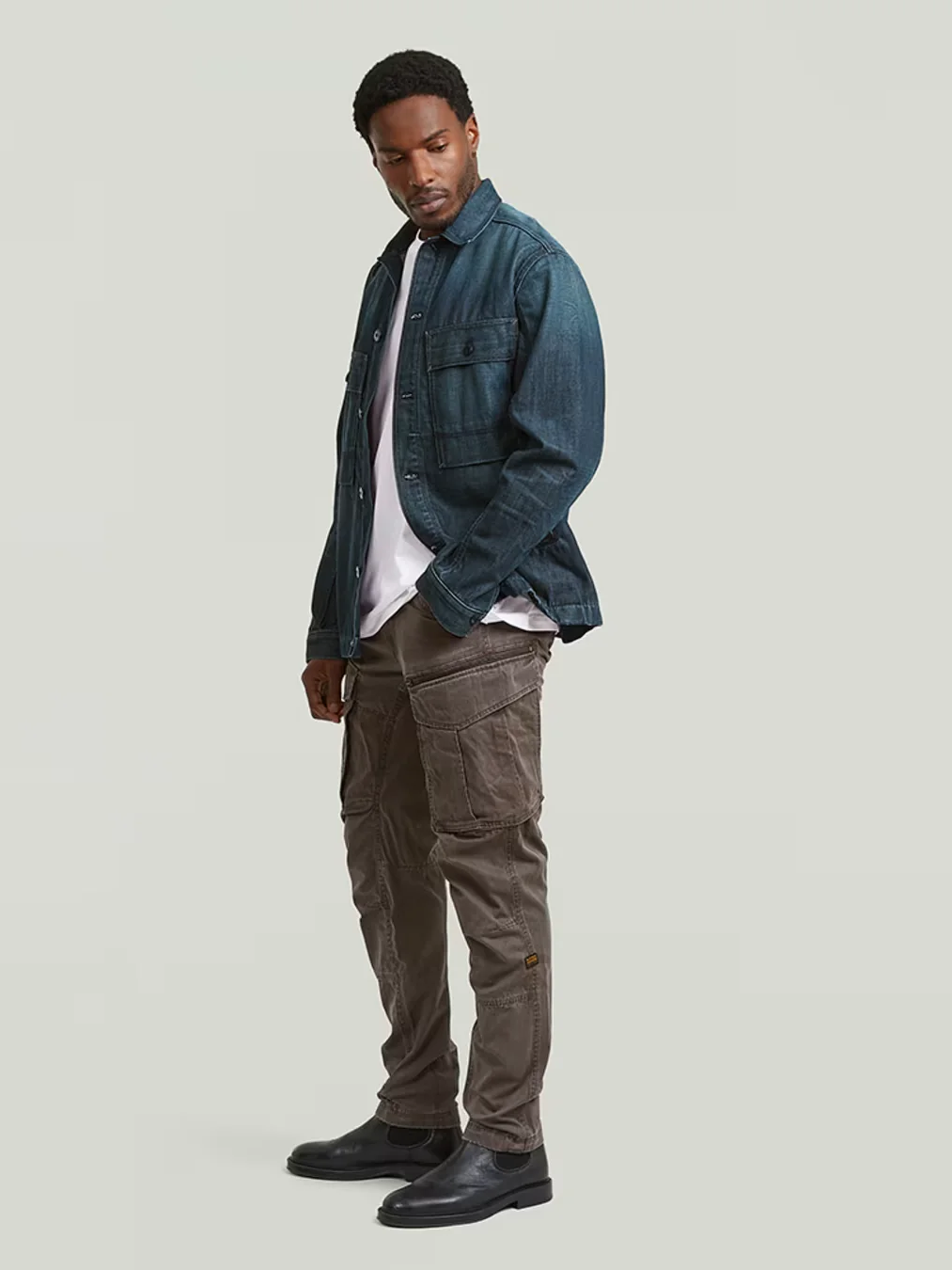 G-STAR ROVIC ZIP 3D REGULAR TAPERED PANT JAVA/ELEPHANT SKIN