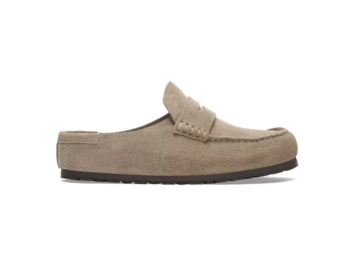 BIRKENSTOCK NAPLES WRAPPED SUEDE LEATHER TAUPE 