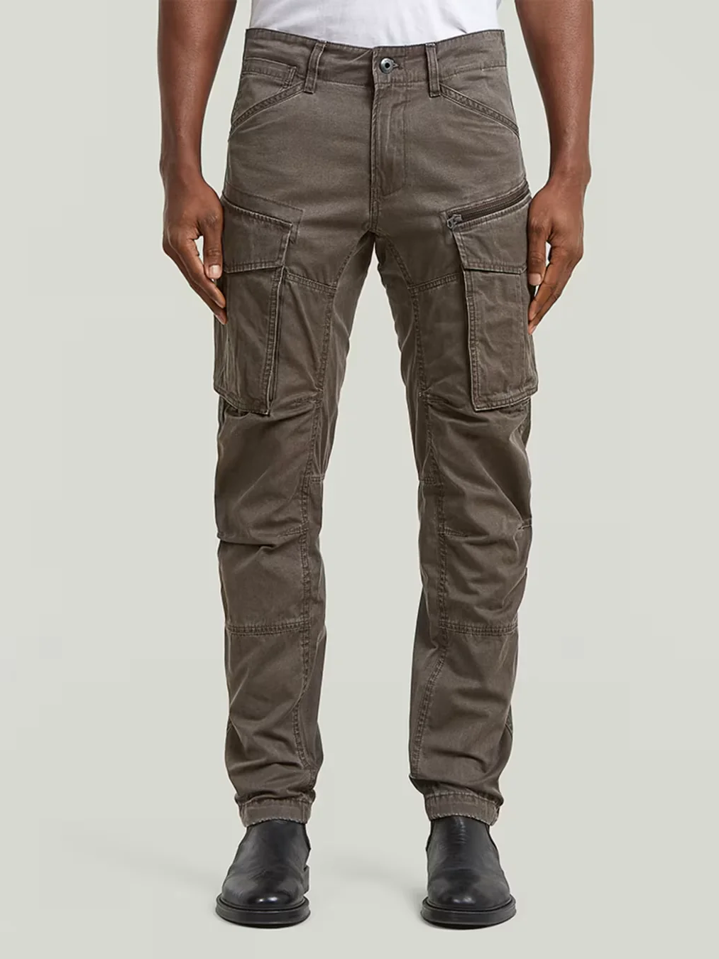 G-STAR ROVIC ZIP 3D REGULAR TAPERED PANT JAVA/ELEPHANT SKIN