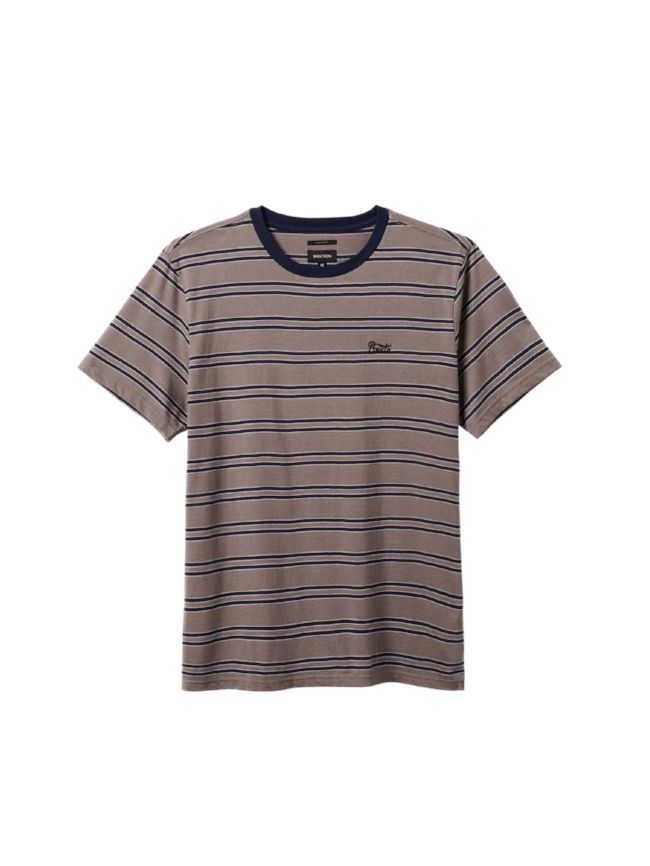 BRIXTON HILT STITH S/S KNIT T-SHIRT CINDER GREY/WASHED NAVY