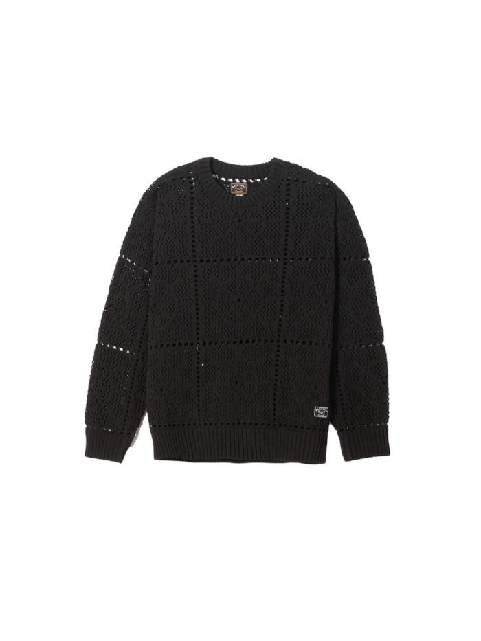 DARK SEAS CROCHET SWEATER BLACK 