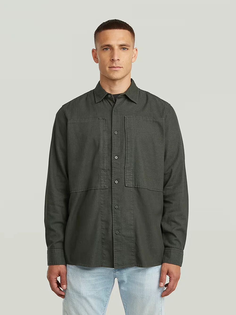 G-STAR PANELED POCKET REGULAR SHIRT ASFALT GREY 