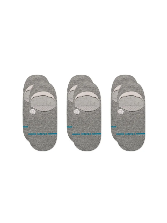 STANCE ICON NO SHOW SOCKS 3PK HEATHER GREY