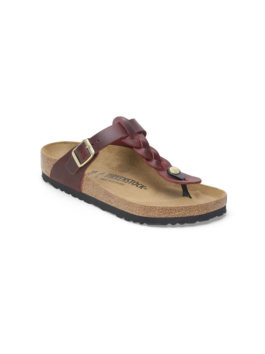 BIRKENSTOCK GIZEH BRAIDED ZINFANDEL OILED LEATHER 