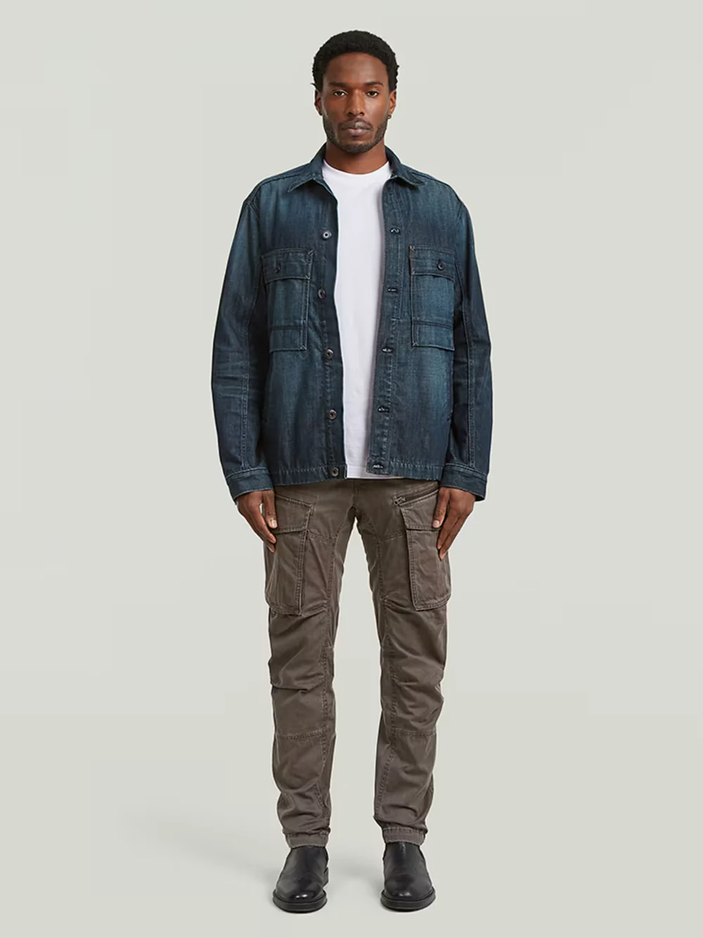 G-STAR ROVIC ZIP 3D REGULAR TAPERED PANT JAVA/ELEPHANT SKIN