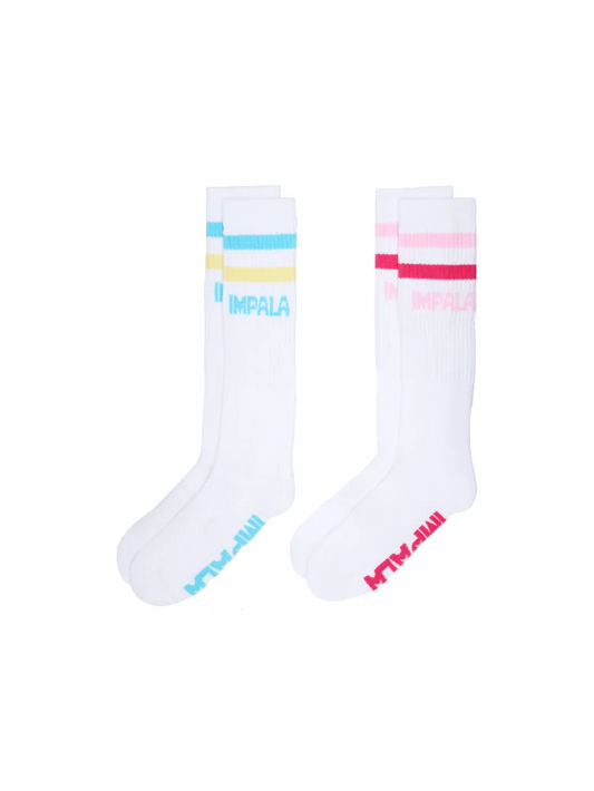 IMPALA HIGH STRIPE SOCK 2PK PASTEL 