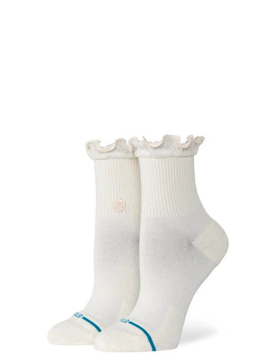 STANCE RUFFLE ICON QTR SOCKS IVORY 