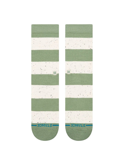 STANCE WOMENS NEP STRIPE CREW SOCKS GREEN 