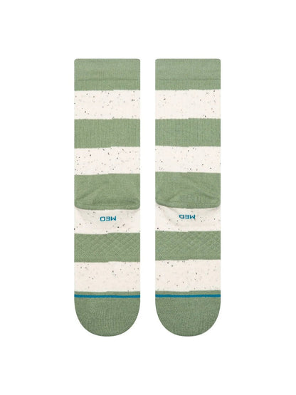 STANCE WOMENS NEP STRIPE CREW SOCKS GREEN 