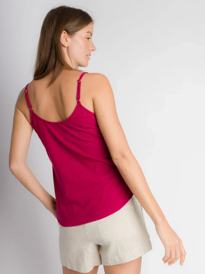 ABLY CAMI KNIT CAMISOLE BEET RED