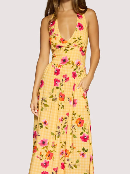 L+W SUMMER SPRITZ MAXI DRESS MARIGOLD 