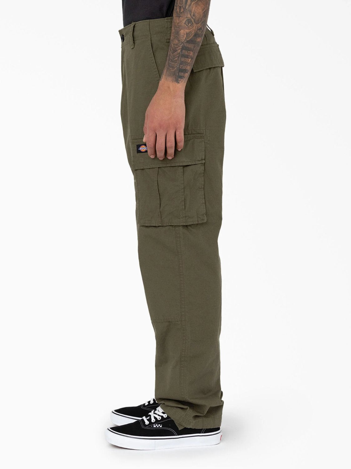 DICKIES EAGLE BEND RELAXED FIT DOUBLE KNEE CARGO PANT MILITARY GREEN