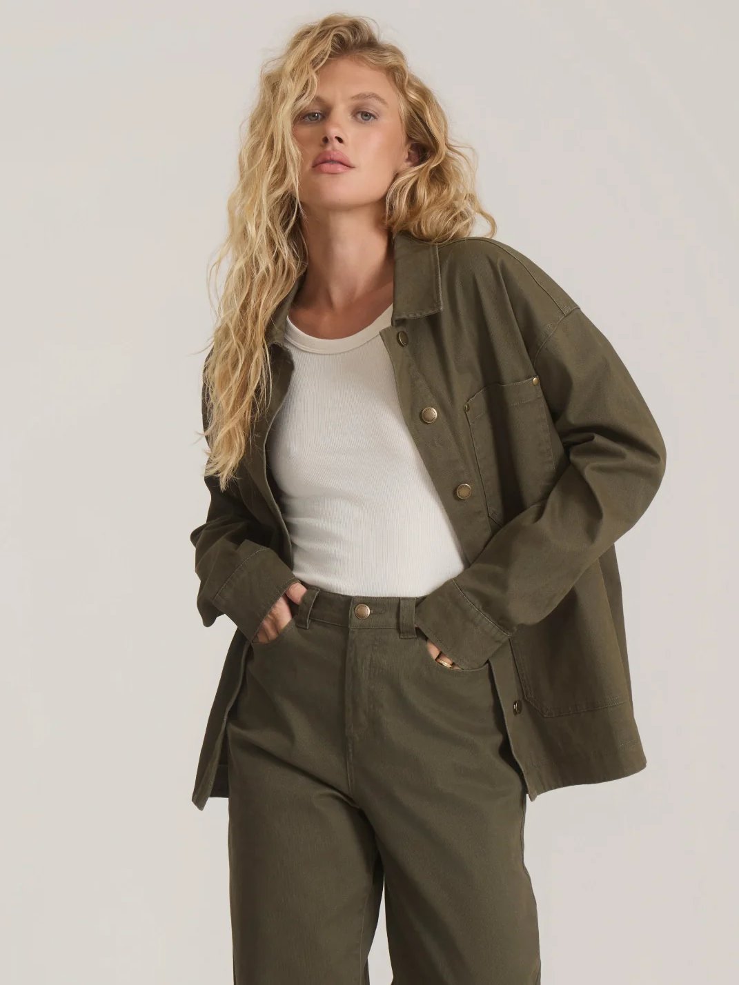 ROARK HWY 1 BEDFORD CHORE JACKET MILITARY 