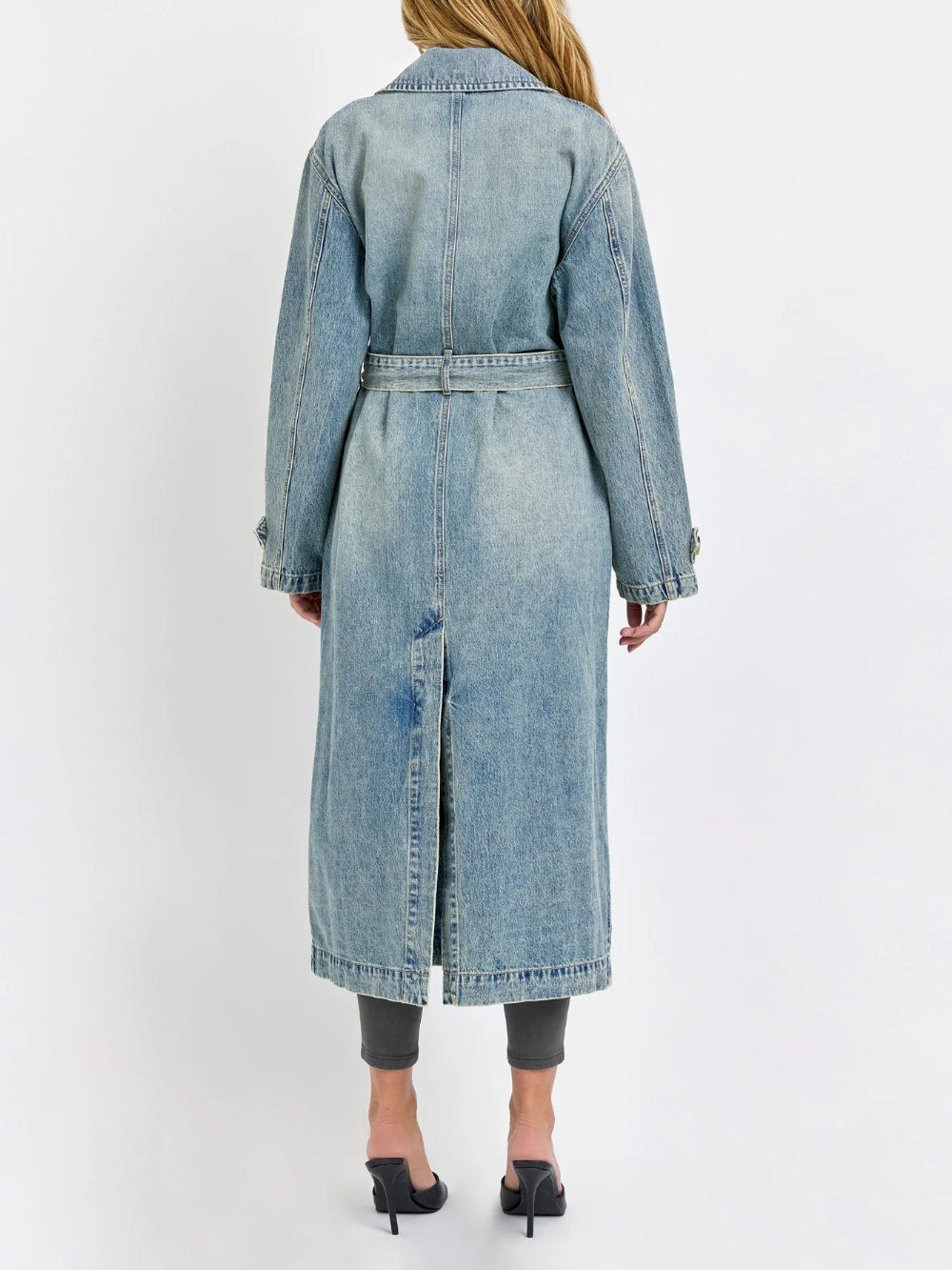 CELLO OVERSIZED DENIM TRENCH COAT MEDIUM TINT