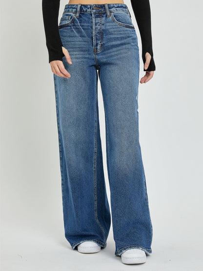 CELLO HIGH RISE WIDE LEG JEAN DARK DENIM 