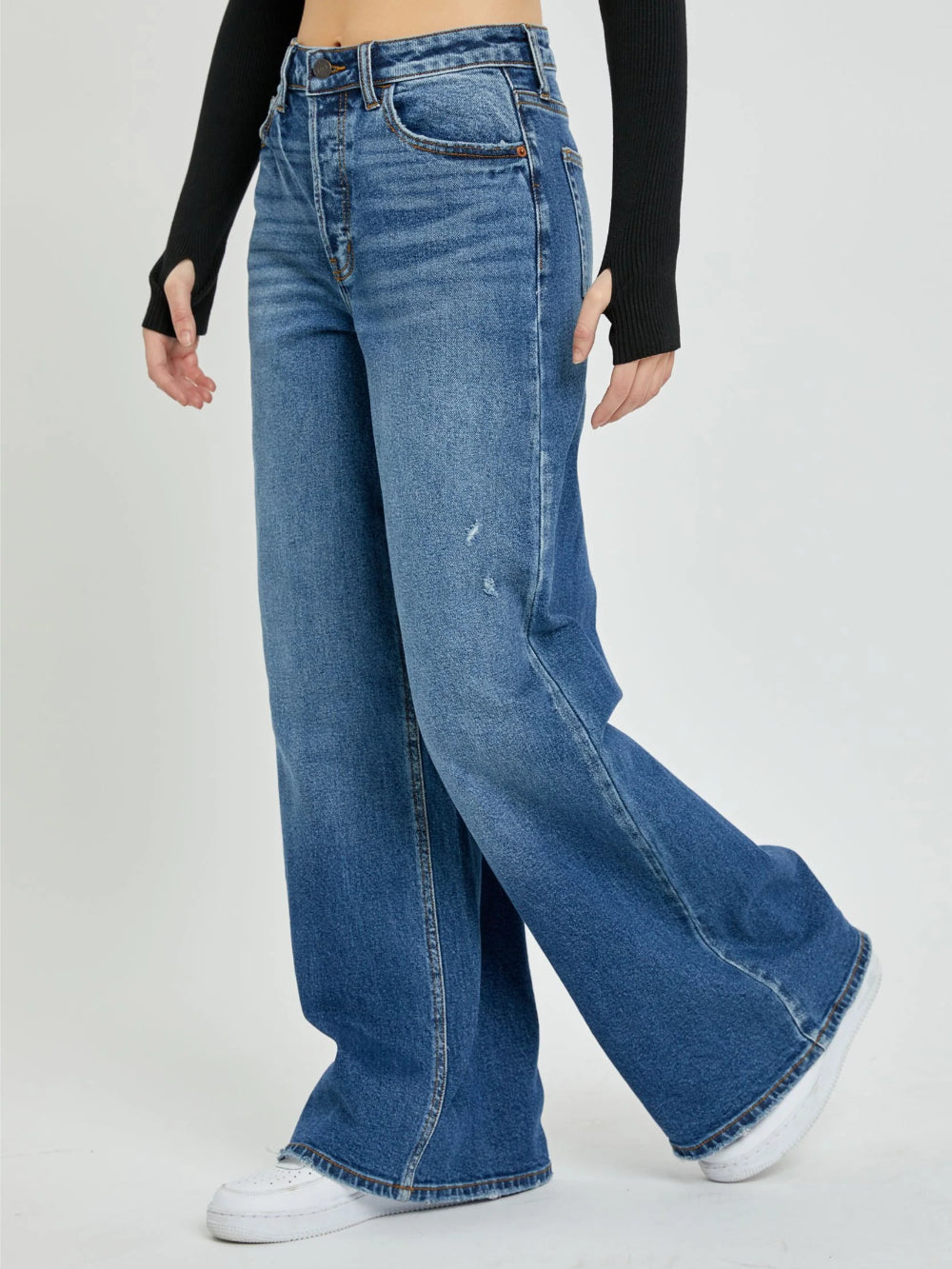 CELLO HIGH RISE WIDE LEG JEAN DARK DENIM 