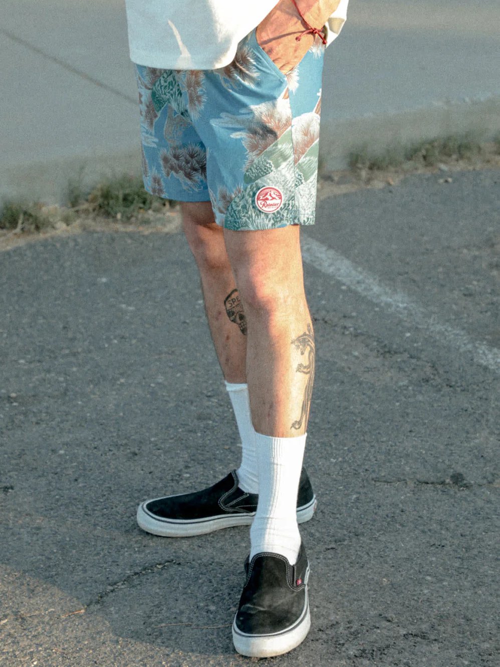 BRIXTON EVERYDAY STRETCH HYBRID SHORT 7" BLUE SKY RAINIER 