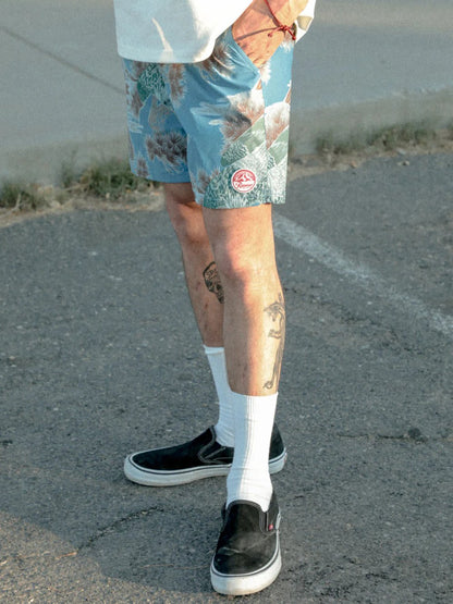 BRIXTON EVERYDAY STRETCH HYBRID SHORT 7" BLUE SKY RAINIER 