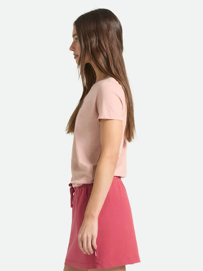 BRIXTON TWO BOOTS SLIM CREW TEE SILVER PINK 