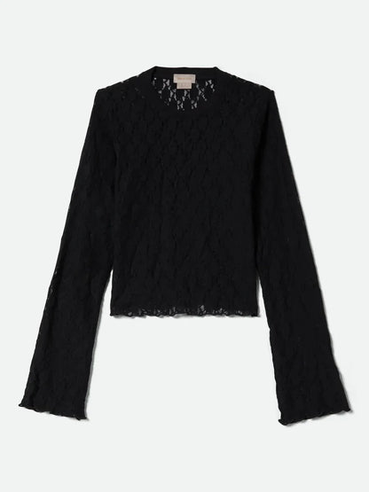 BRIXTON DOLLY SLIM LS KNIT TOP BLACK 