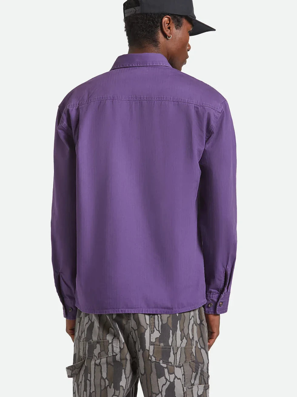 BRIXTON HERRINGBONE RELAXED OVERSHIRT PUNK PURPLE