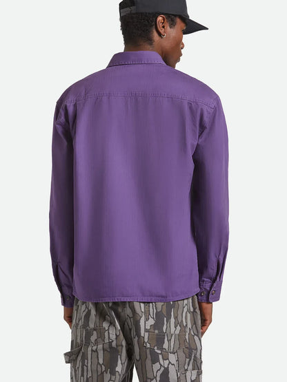 BRIXTON HERRINGBONE RELAXED OVERSHIRT PUNK PURPLE