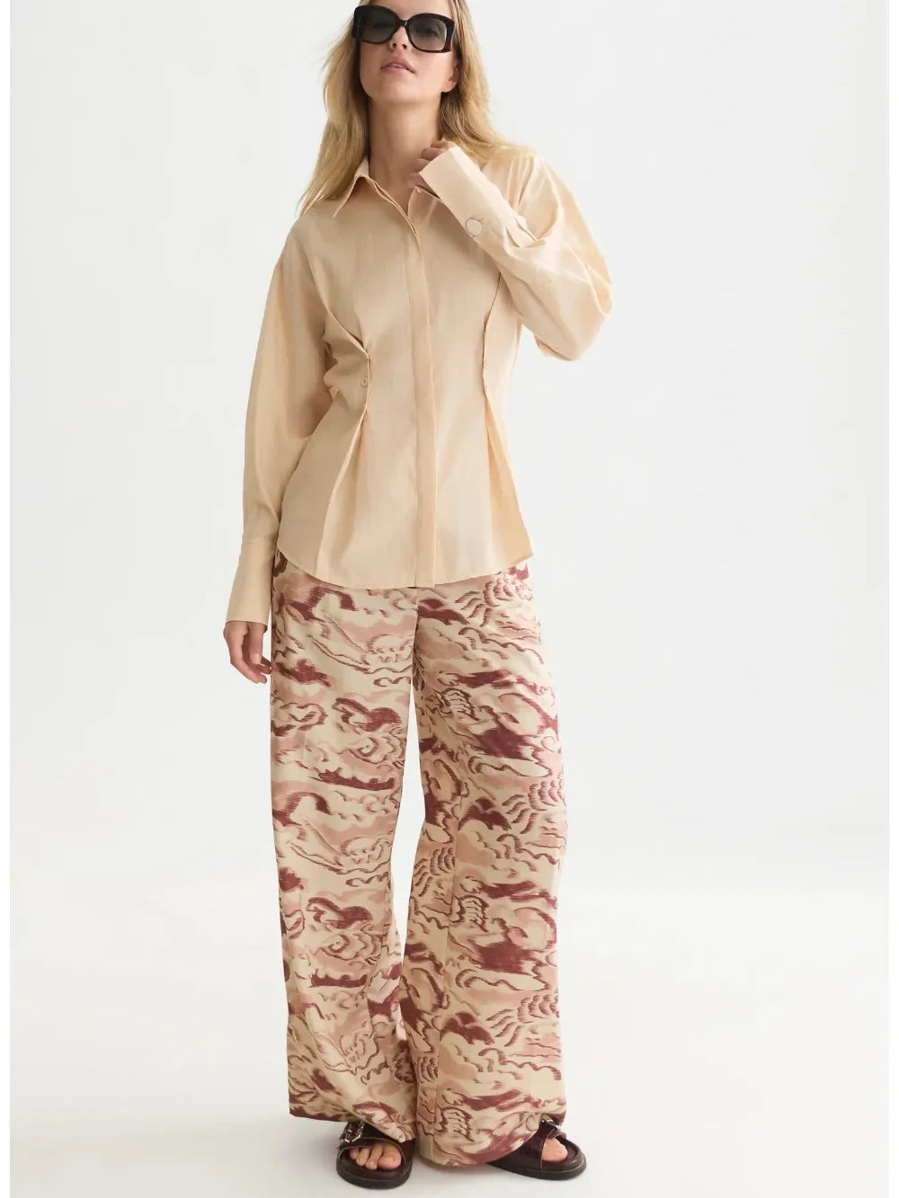 S&S BUTTONED WAIST SHIRT SHIFTING SAND 