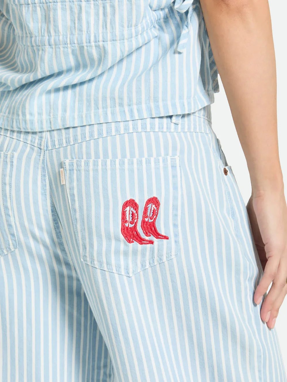 BRIXTON CHLOE 5 POCKET PANT TWO BOOT STRIPE 
