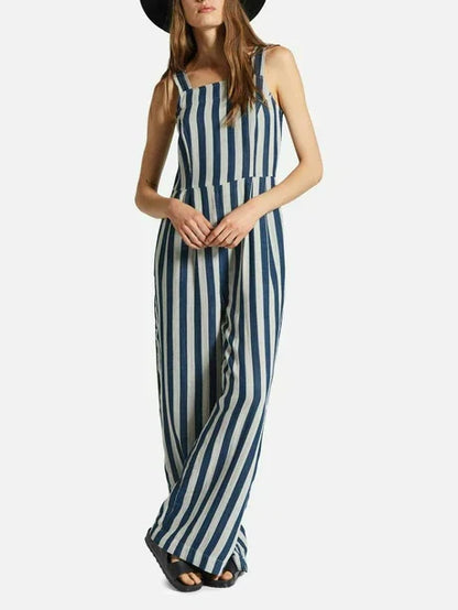 BRIXTON MYKONOS STRIPE JUMPSUIT DEEP SEA