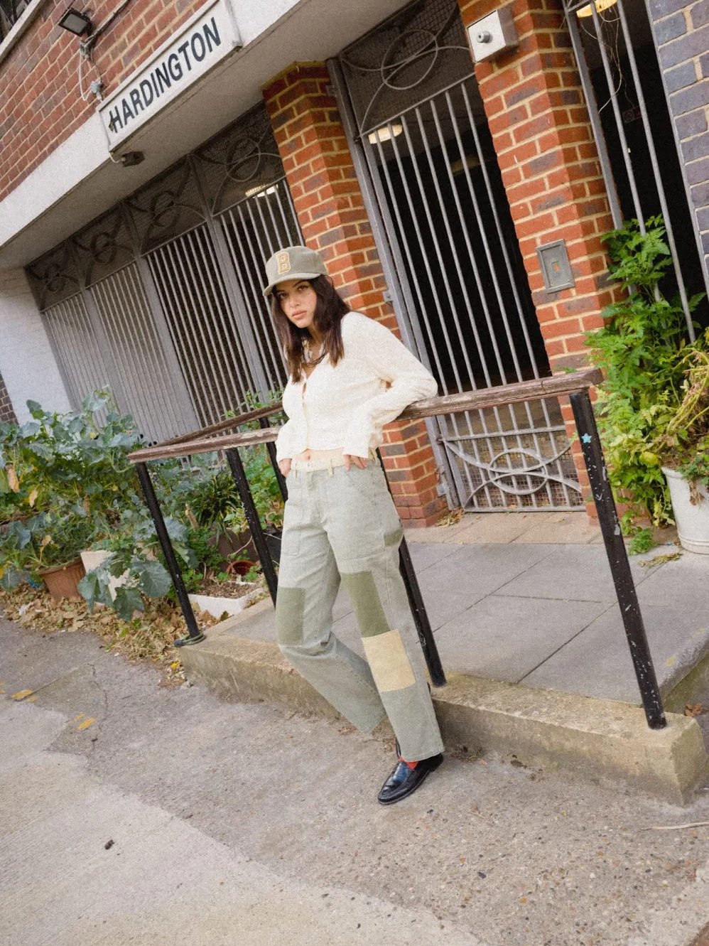 BRIXTON ESSEX PATCHWORK PAINTER PANT VINTAGE OLIVE 