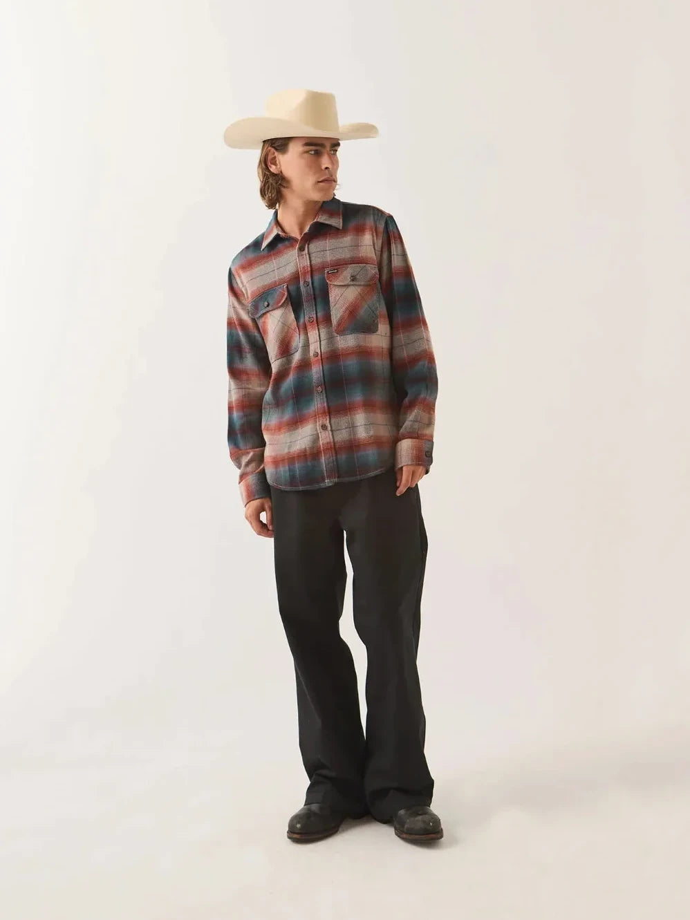 BRIXTON BOWERY FLANNEL MULTI SHADOW 