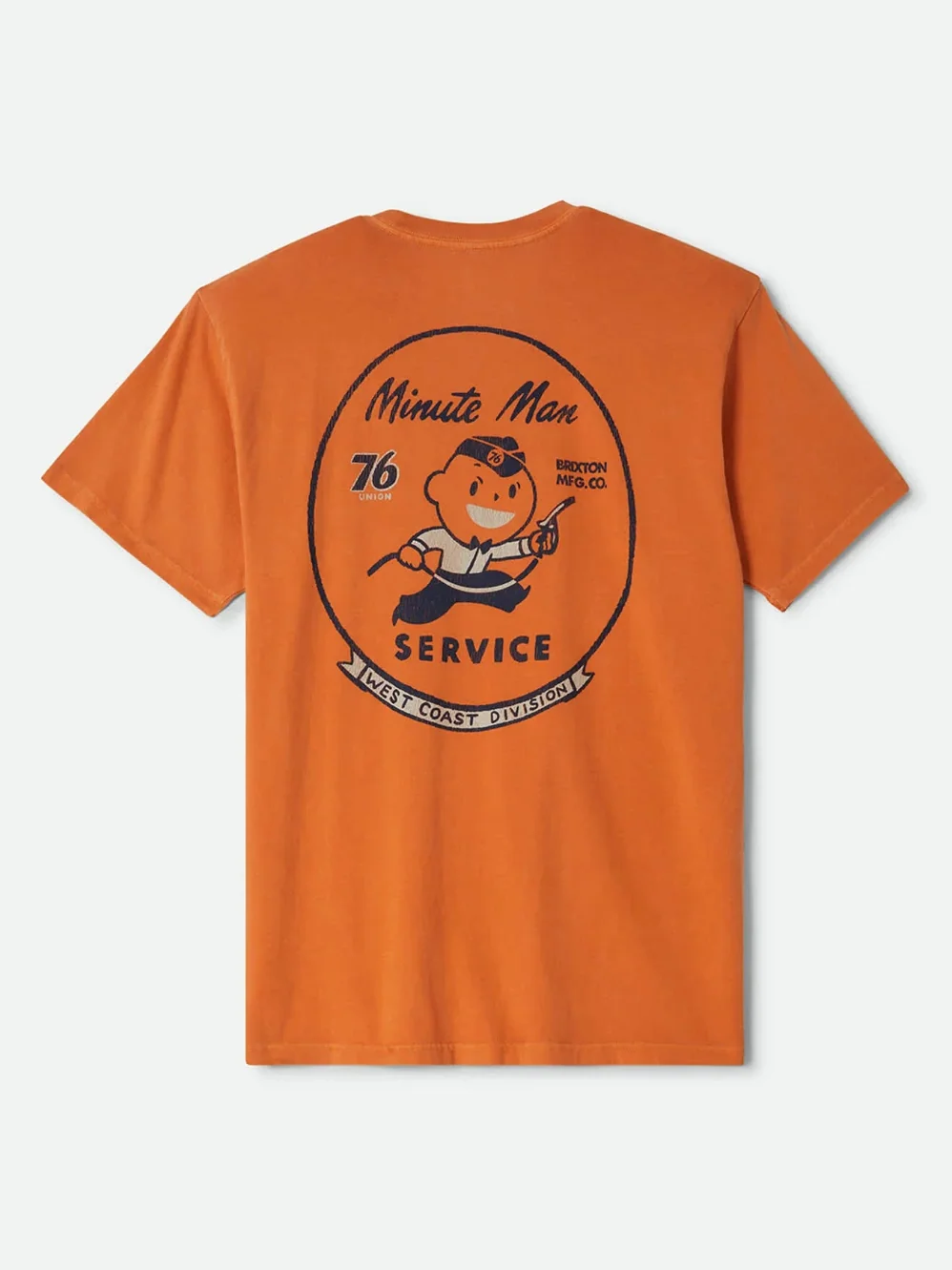 BRIXTON 76 MINUTE MAN STANDARD T-SHIRT WASHED ORANGE 