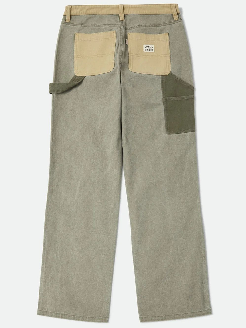 BRIXTON ESSEX PATCHWORK PAINTER PANT VINTAGE OLIVE 