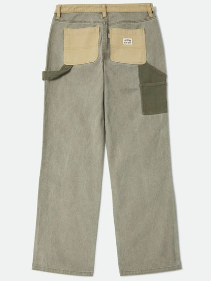 BRIXTON ESSEX PATCHWORK PAINTER PANT VINTAGE OLIVE 