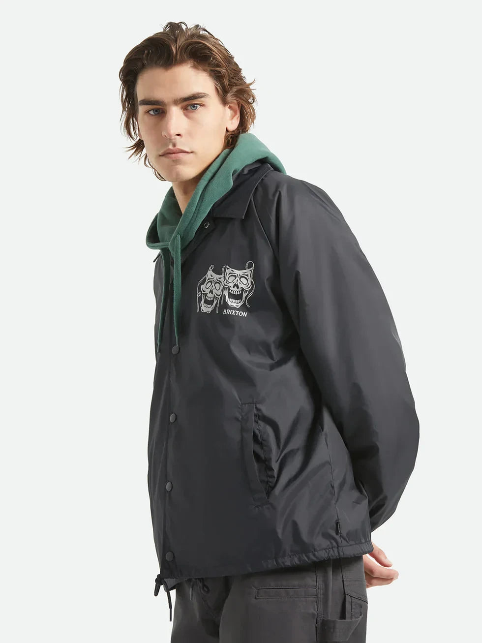 BRIXTON WATCHMAN LIGHTWEIGHT COACHES JACKET BLACK 